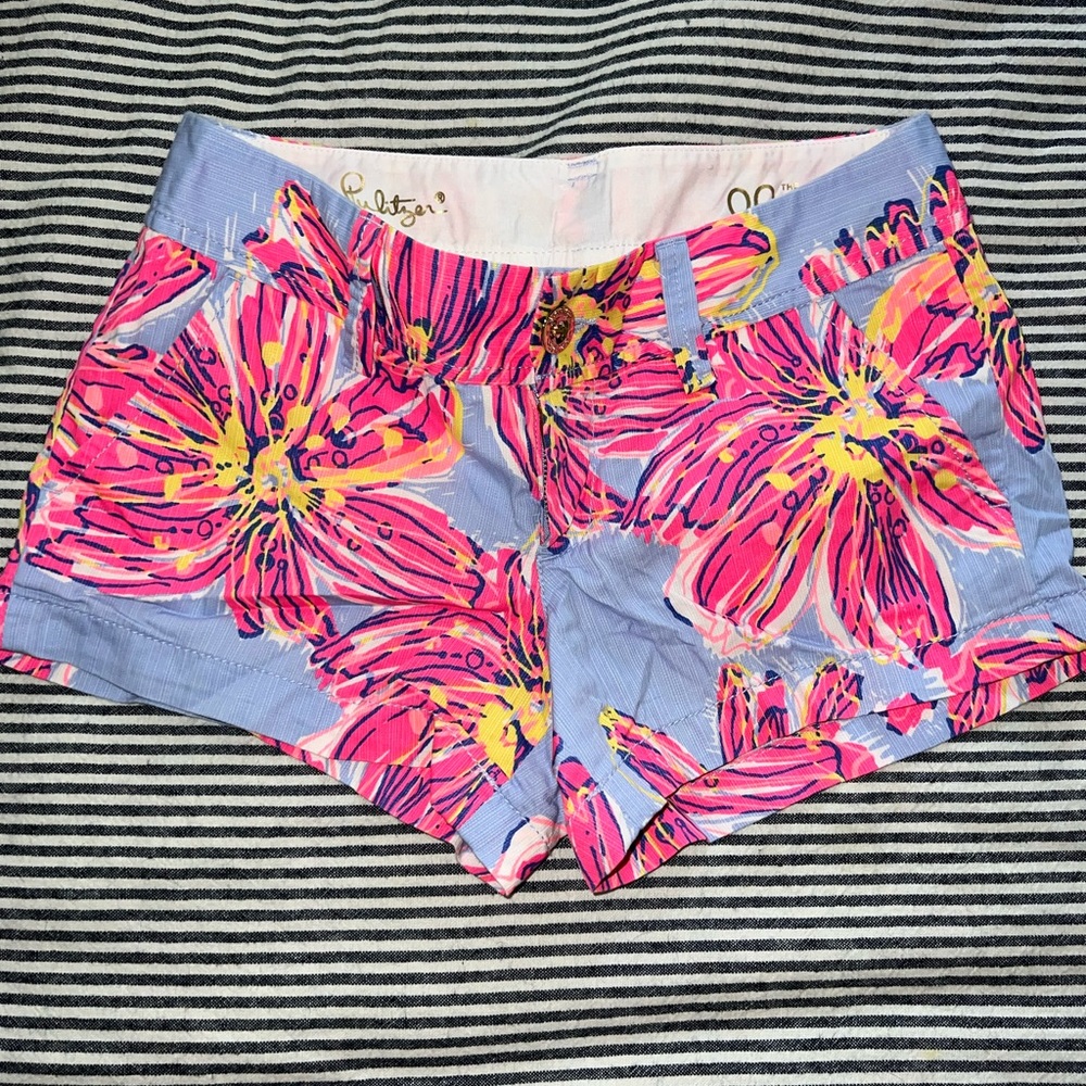 Lilly Pulitzer The Walsh Shorts Party Girl size 00 EUC RARE HOLY GRAIL